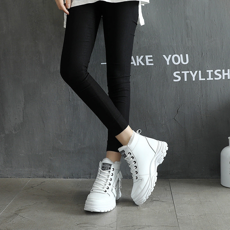 Korean Style Student All-matching Warm High-top Martin Boots - Your Shopify