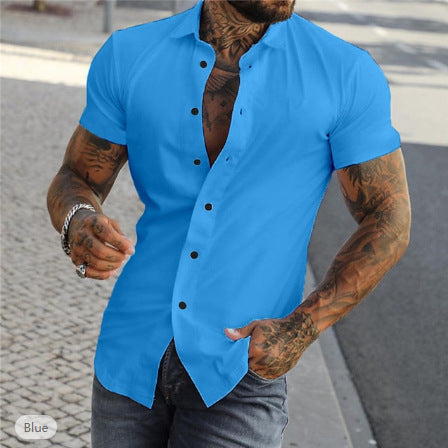 Simple Summer Men's Casual Solid Color Shirt - Your Shopify