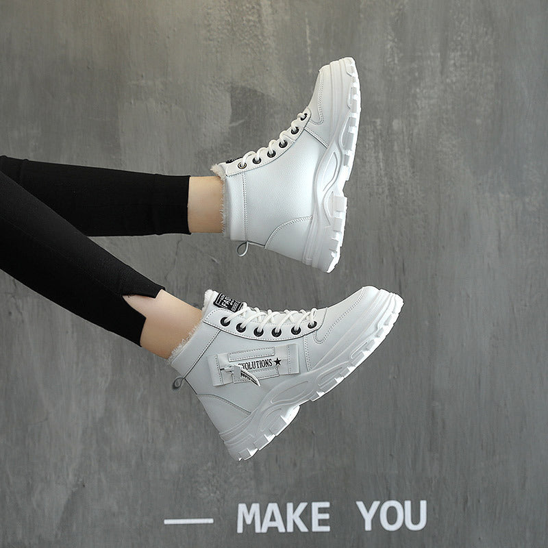 Korean Style Student All-matching Warm High-top Martin Boots - Your Shopify