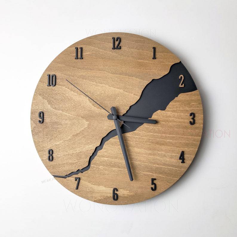Modern Home Creative Crack Simple Wooden Wall Clock - Your Shopify