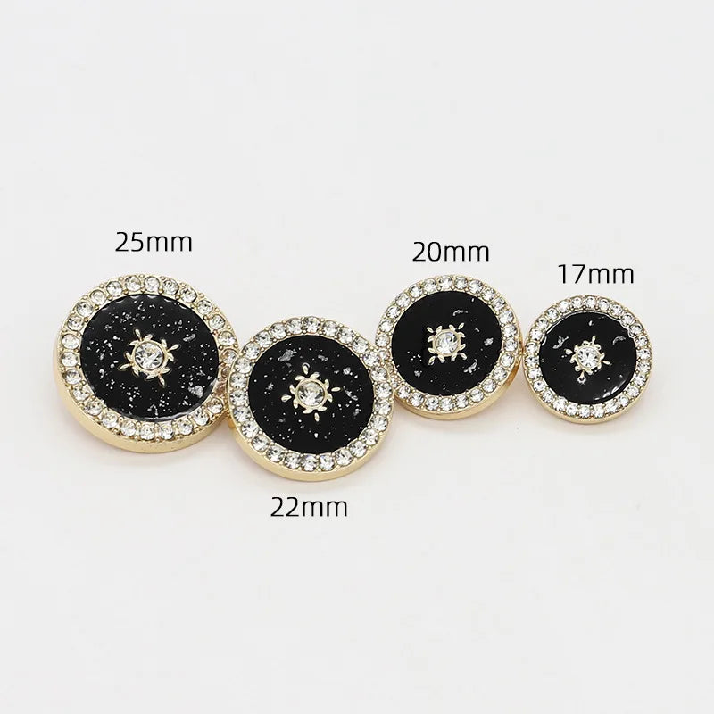 6PCS/Lot Round Drill Oil Metal Buttons Sewing Shanked Tweed Jacket Decorative Suit Coat Sweater Button