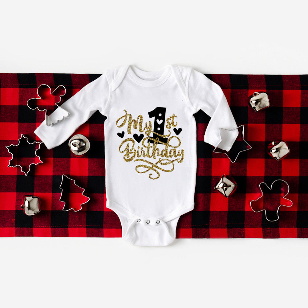 My First Birthday Bodysuits Body Baby Clothes Kids Playsuit Birthday Party Gift Boys Girls Romper Infant Winter Fashion Jumpsuit