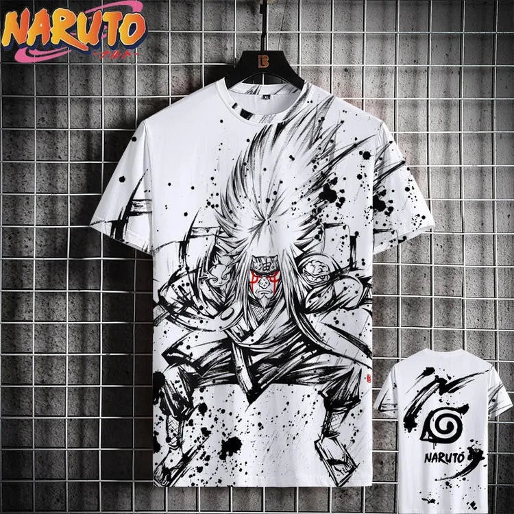 MINISO Summer Men's T Shirt Japanese Anime 3D Prints Casual Short Sleeve Tees Street Oversized Clothing Fashion Cartoon T-Shirts