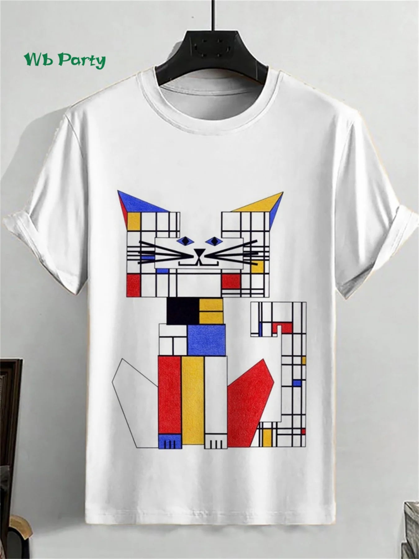 Fashion Men's T-Shirt 3D Cat Print Short Sleeve T-Shirt Art Design Funny T Shirt Summer Street Casual Oversized Men's Clothing