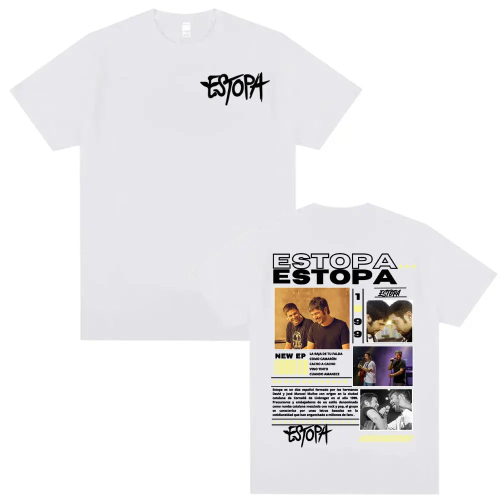 Rapper Estopa 1999 Tour Concert Cover T-shirt Men Women Casual O-Neck High Quality T Shirts Hip Hop Oversized T Shirt Streetwear