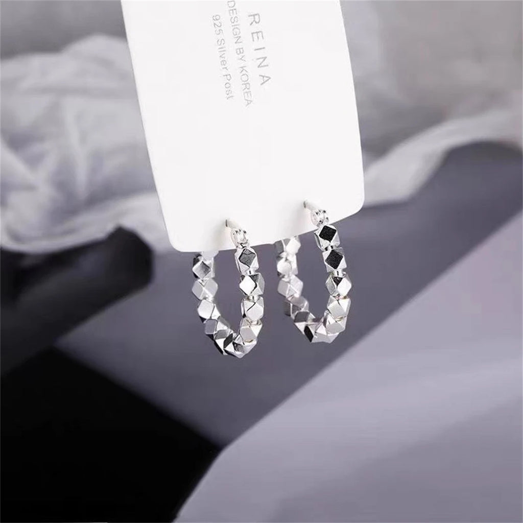 925 Sterling Silver Hot Sale hoop Earrings Simple Light Luxury Temperament Exquisite Hot Semale Sexy Jewelry Gift