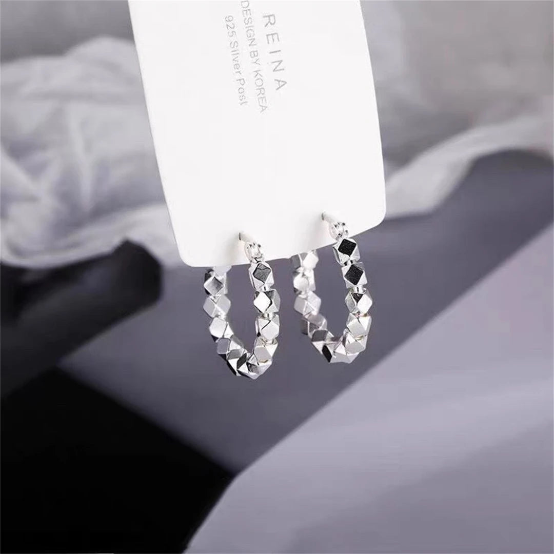 925 Sterling Silver Hot Sale hoop Earrings Simple Light Luxury Temperament Exquisite Hot Semale Sexy Jewelry Gift