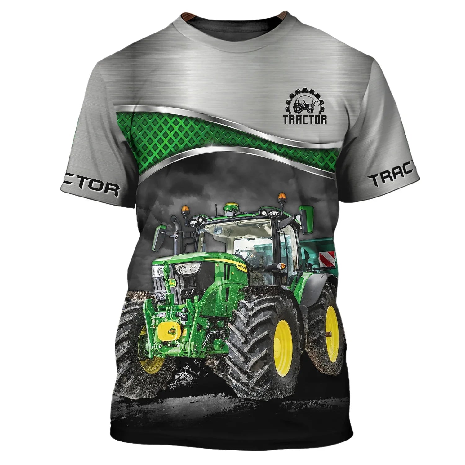 Farm Tractor Pattern 3D Print Summer Men's O-Neck T-shirt Casual Short Sleeve Oversized Pullover Fashion Streetwear Men Clothing