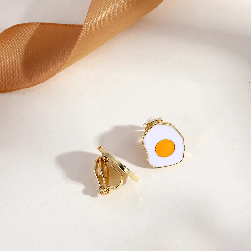GRACE JUN New Arrival Clip on Earrings for Women's Fashion Pearl Enamel No Pierced Earrings Gold Color Cuff Earrings Ear Clip