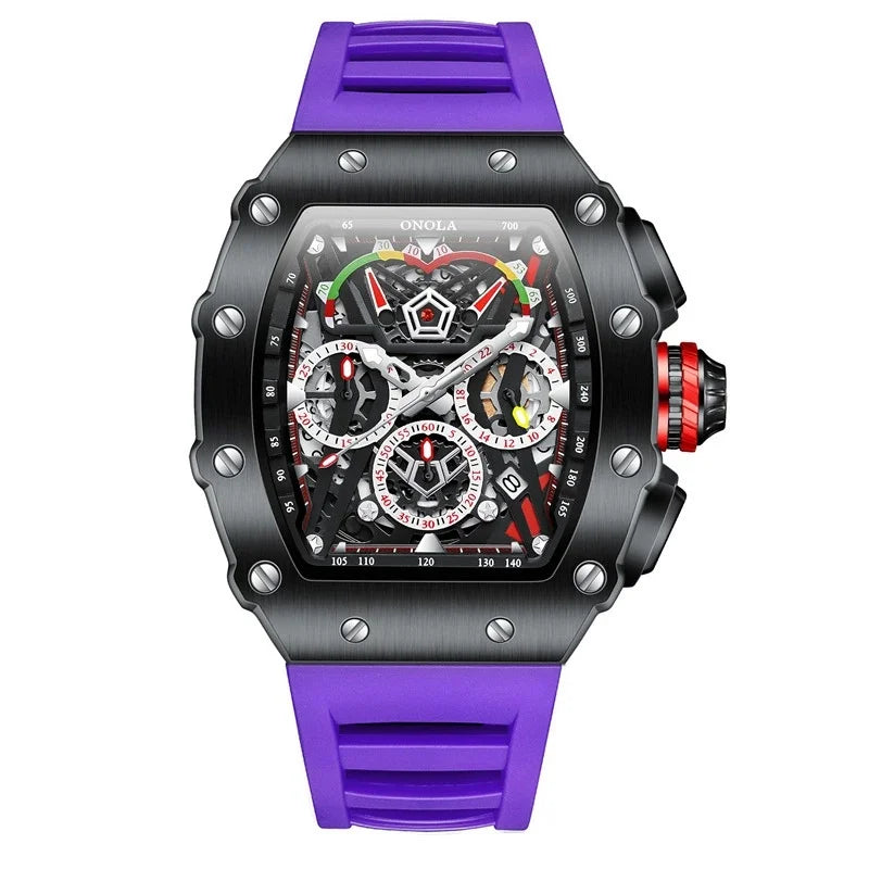 ONOLA 6827 Fashion Luxury Hands Clock Multifunction Waterproof Luminous Sports Casual Male Quartz Watches for Men Reloj Hombre
