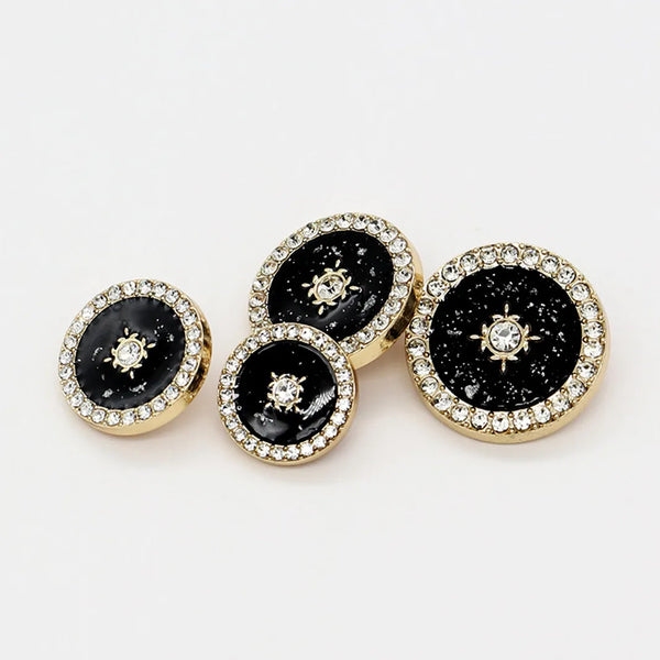 6PCS/Lot Round Drill Oil Metal Buttons Sewing Shanked Tweed Jacket Decorative Suit Coat Sweater Button