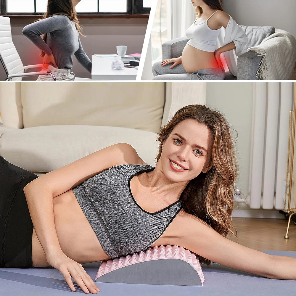 Back Stretcher Pillow, Neck Lumbar Support Massager, Sciatica, Herniated Disc Pain Relief Massage Relaxation, Posture Corrector