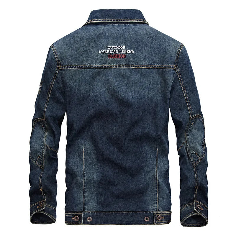 Men's Spring and Autumn New Fashion Lapel Denim Jacket, European and American Casual Single-breasted Denim Jacket, Young Man