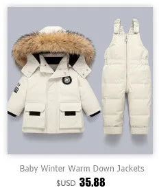 Children Autumn Winter Overall For Infant Down Cotton Thicken Clothes Hooded new born Baby costume Boys Girls Jumpsuit Romper