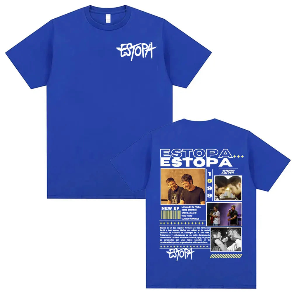 Rapper Estopa 1999 Tour Concert Cover T-shirt Men Women Casual O-Neck High Quality T Shirts Hip Hop Oversized T Shirt Streetwear