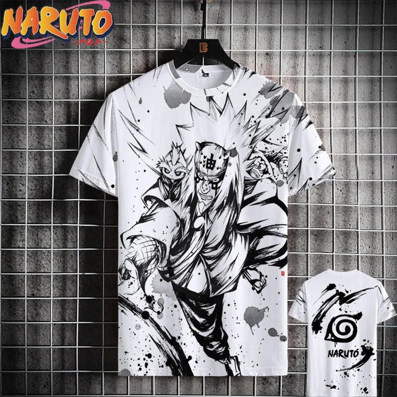 MINISO Summer Men's T Shirt Japanese Anime 3D Prints Casual Short Sleeve Tees Street Oversized Clothing Fashion Cartoon T-Shirts