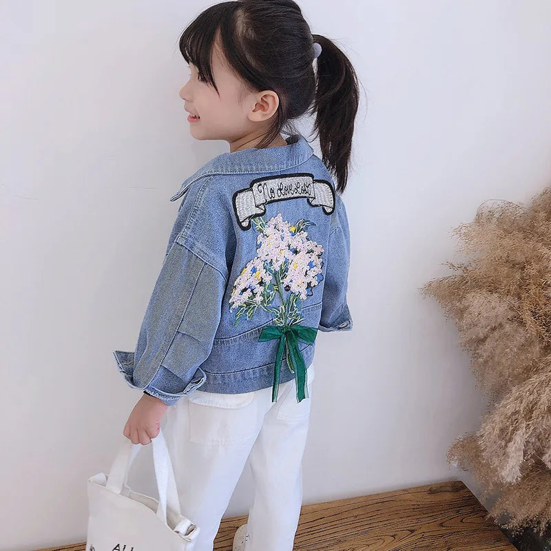 2025 Spring and Autumn Fashion Children's Coat Denim jacket Girl's jacket Outdoor casual denim top 3-10 year old jacket