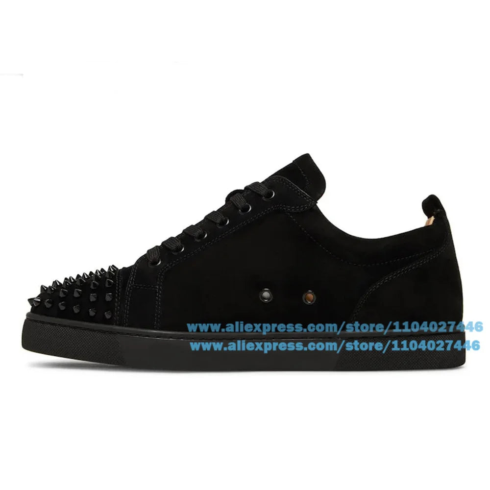 Rivets Sneakers Men's Shoes Novelty Designer Stylish Lace-Up Casual Wear-Resistant Trendy Luxury Handmade Shoe Men's Shoes