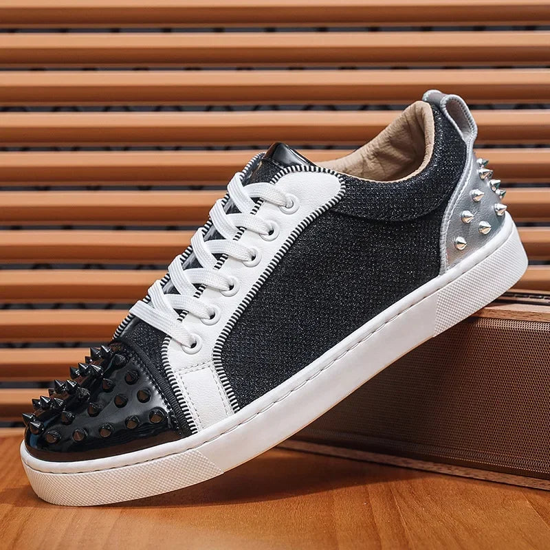 Rivet Men's Casual Sneakers Walking Men Casual Shoes Fashion Brand Sport Male Man Sneakers Shoes Designer Platform Mens Shoes