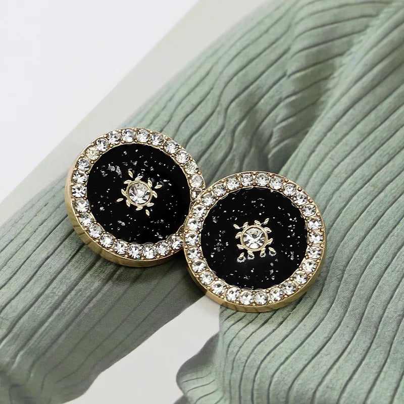 6PCS/Lot Round Drill Oil Metal Buttons Sewing Shanked Tweed Jacket Decorative Suit Coat Sweater Button