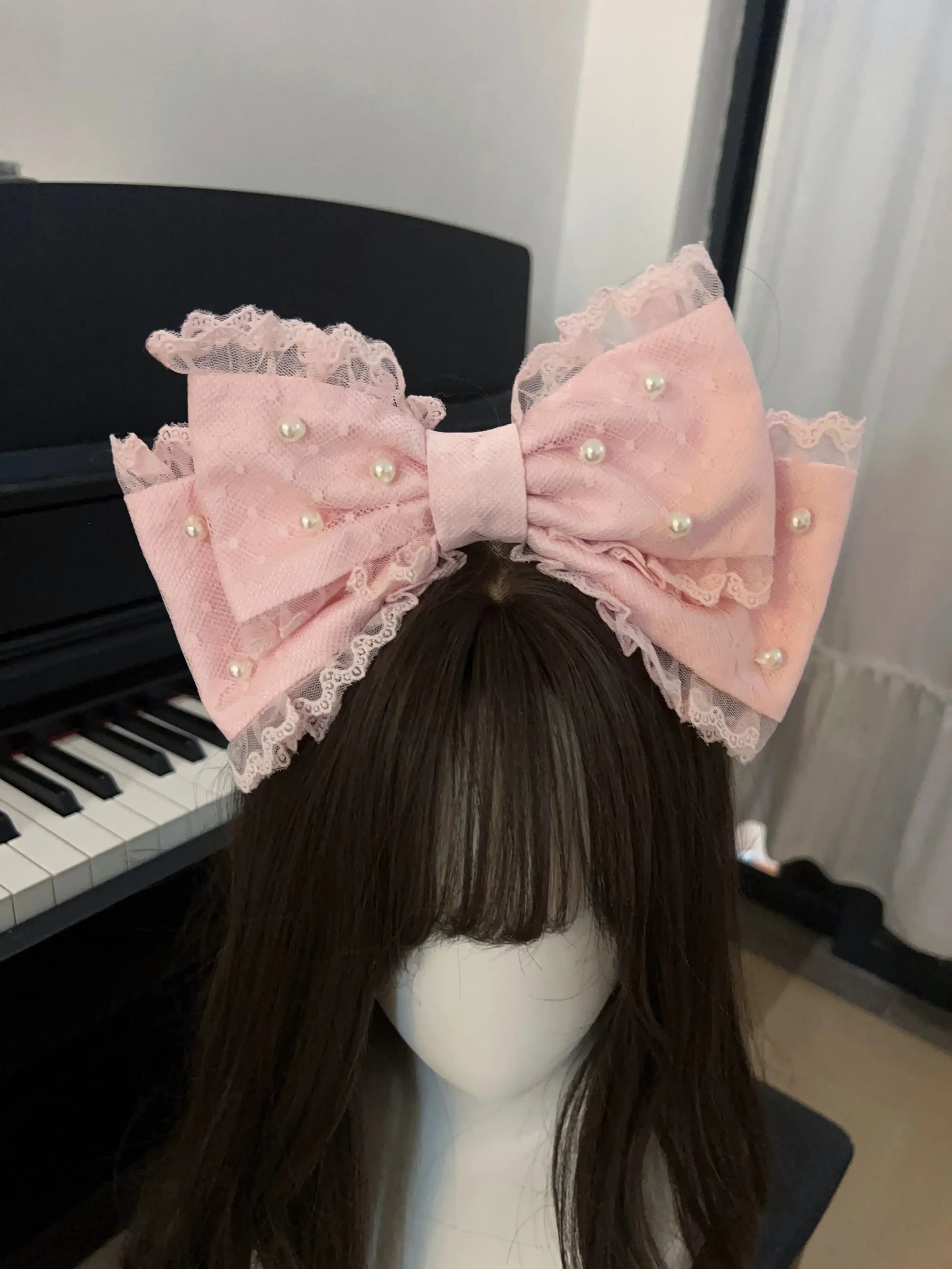 Women's Lolita Pink Dress Jsk Bow Lace Stitching Cute Sweet Girls Suspender Dress Lady Long Sleeve Inner Shirt Y2k Hairpin Cloak