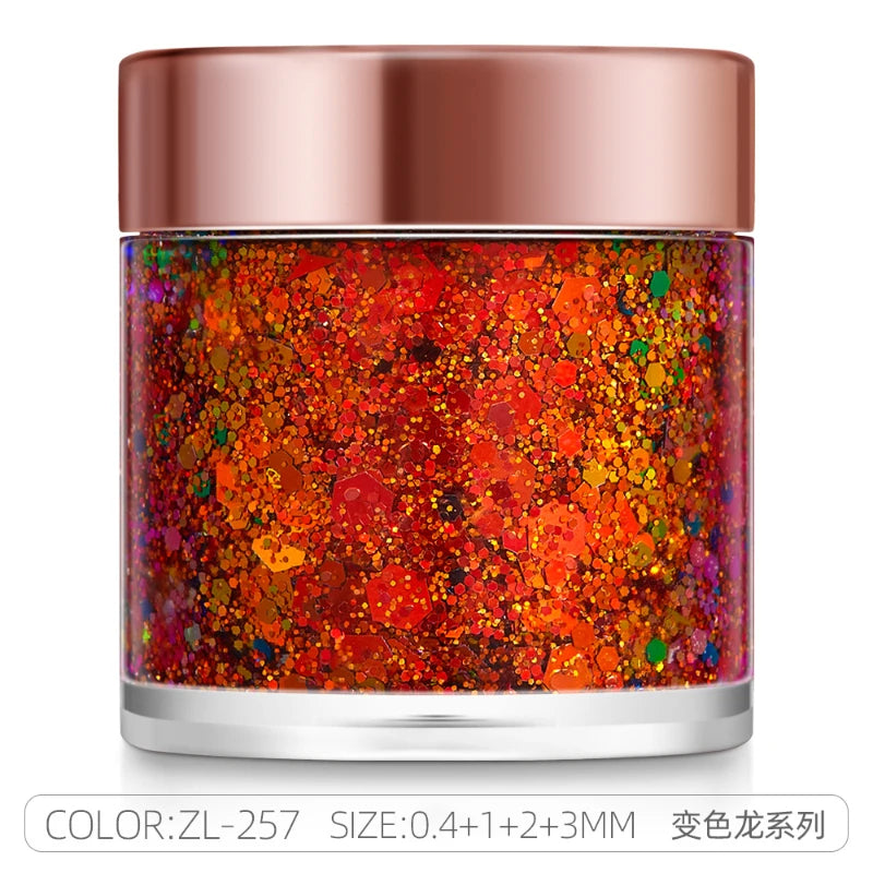 Sequins Body Glitter Gel,Make Up Long Lasting Glitter For Body Face Hair Eyeshadow,Festival Party Carnival Makeup Decorations