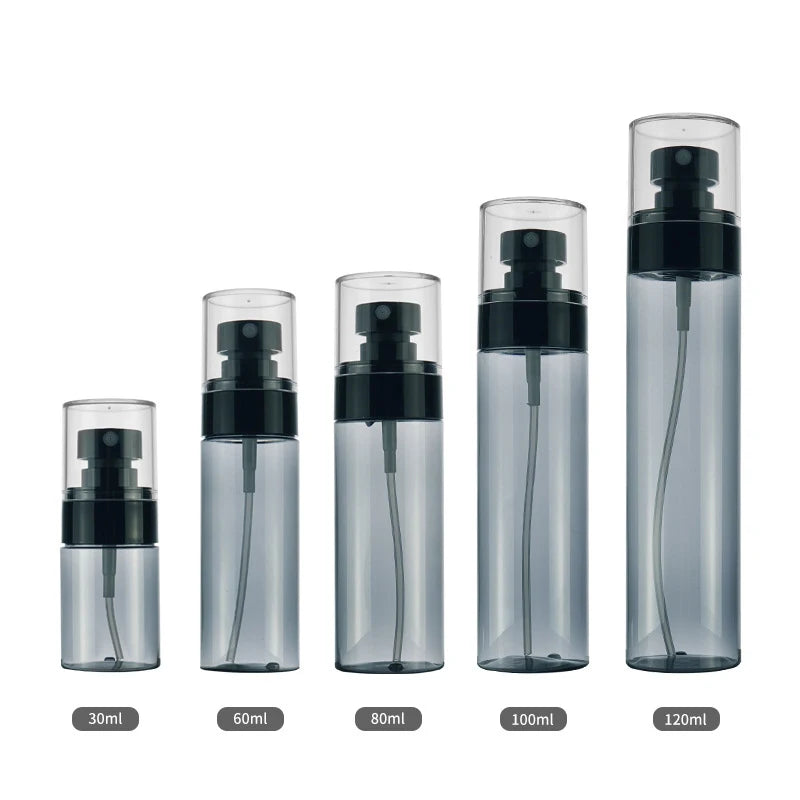 5Pcs Black Ultra Fine Mist Spray Bottle  30ml 60ml 80ml 100ml 120ml Moisturizing Cosmetic Bottle Portable Spray Atomize