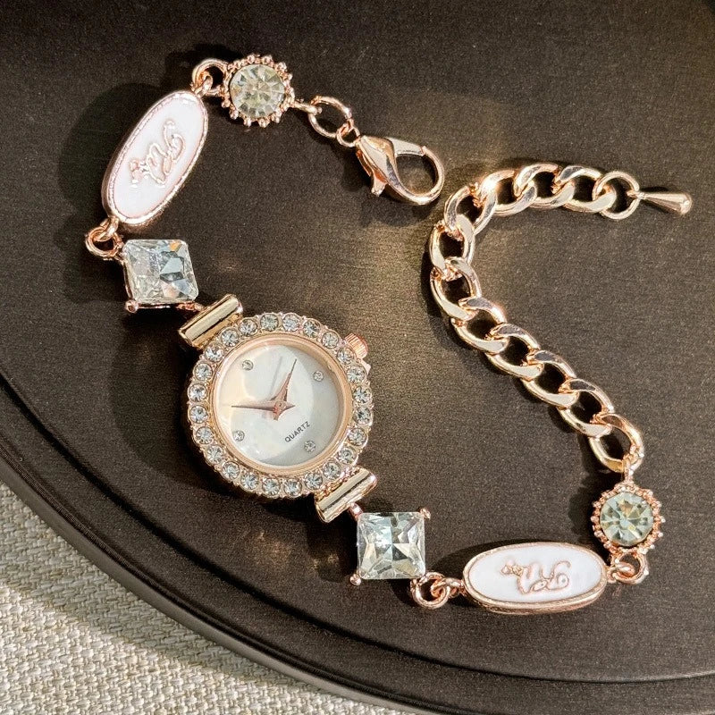 Trendy Letter Chain Women's Bracelet WristchWatch Adjustable Fashion Female Elegant Quartz Watch Montre Femme Luxe