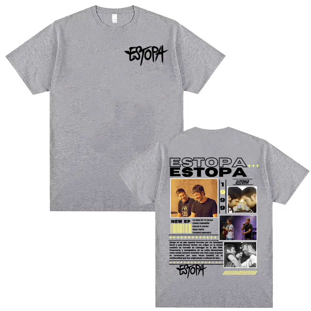 Rapper Estopa 1999 Tour Concert Cover T-shirt Men Women Casual O-Neck High Quality T Shirts Hip Hop Oversized T Shirt Streetwear