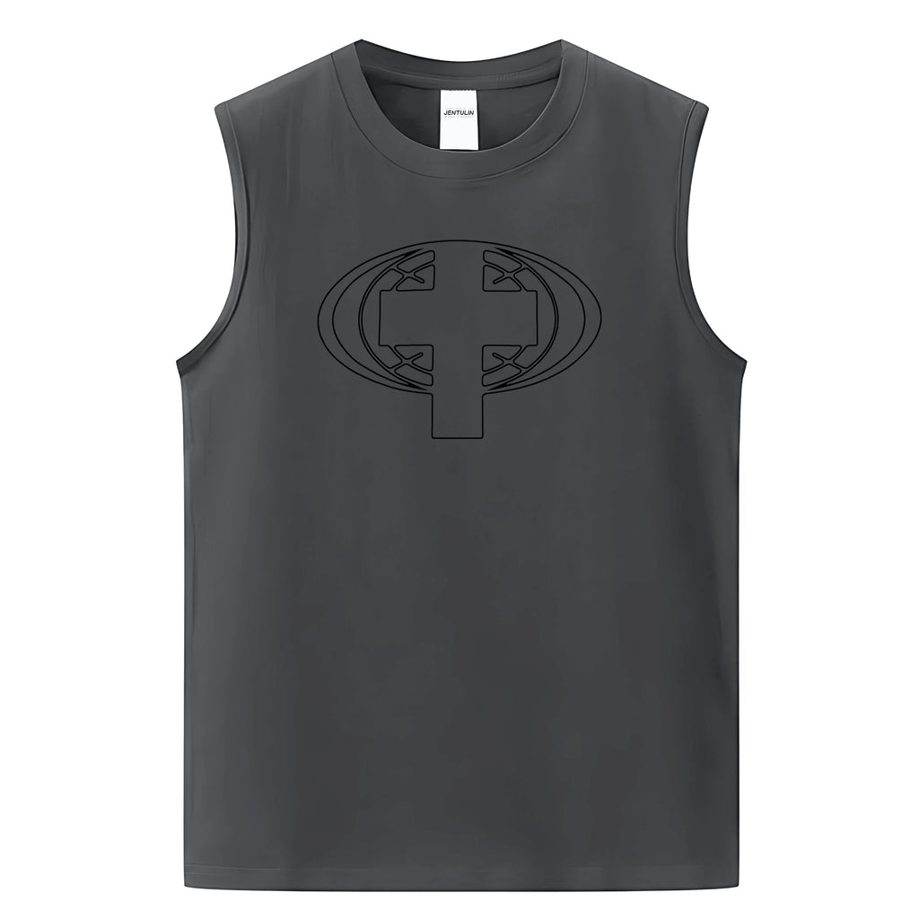 Harajuku Oversized Streetwear Men's Clothing Satan Club Graphic Print Tank Tops Cotton Hip Hop sleeveless Tshirt Gothic Y2k Vest