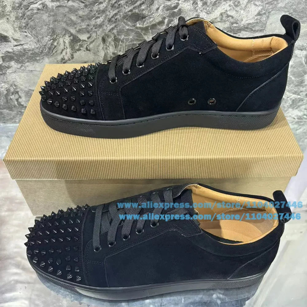 Rivets Sneakers Men's Shoes Novelty Designer Stylish Lace-Up Casual Wear-Resistant Trendy Luxury Handmade Shoe Men's Shoes