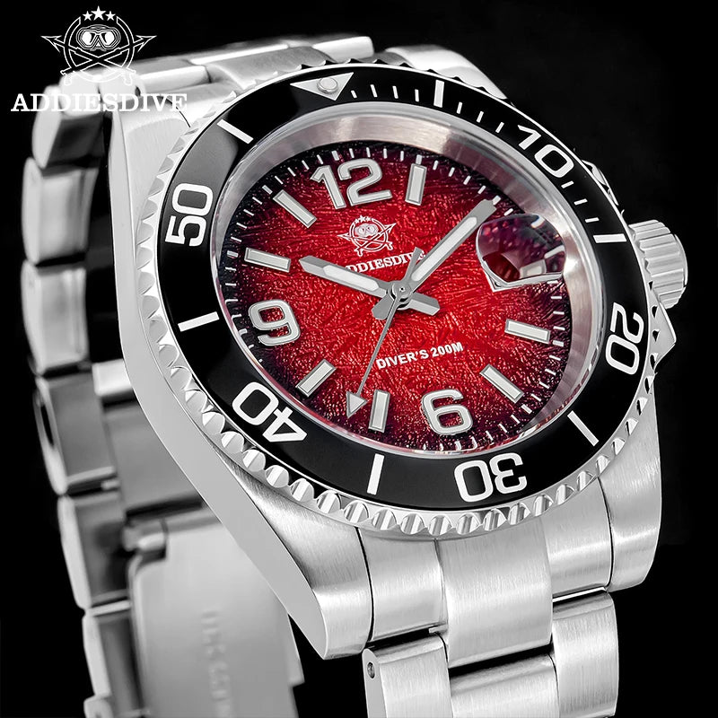 ADDIESDIVE 2025 NEW 41MM AD2513 Men Quartz Watches Reloj 316L Steel 200M Diving BGW9 Super Luminous Waterproof Diver Watch