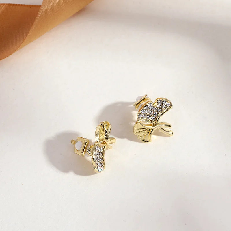 GRACE JUN New Arrival Clip on Earrings for Women's Fashion Pearl Enamel No Pierced Earrings Gold Color Cuff Earrings Ear Clip