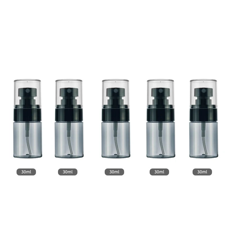 5Pcs Black Ultra Fine Mist Spray Bottle  30ml 60ml 80ml 100ml 120ml Moisturizing Cosmetic Bottle Portable Spray Atomize