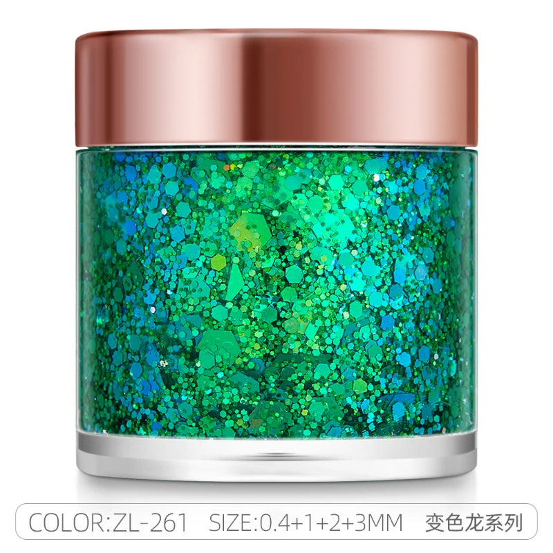 Sequins Body Glitter Gel,Make Up Long Lasting Glitter For Body Face Hair Eyeshadow,Festival Party Carnival Makeup Decorations