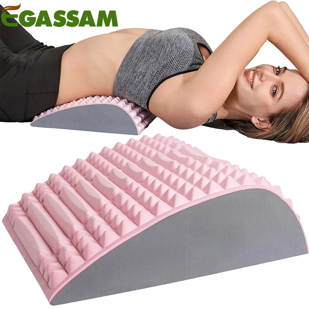 Back Stretcher Pillow, Neck Lumbar Support Massager, Sciatica, Herniated Disc Pain Relief Massage Relaxation, Posture Corrector