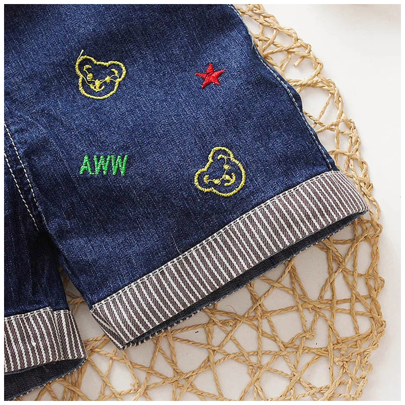 IENENS Summer Kids Baby Boys Jumper Pants Denim Shorts Jeans Overalls Toddler Infant Girl Playsuit Clothes Clothing Trousers