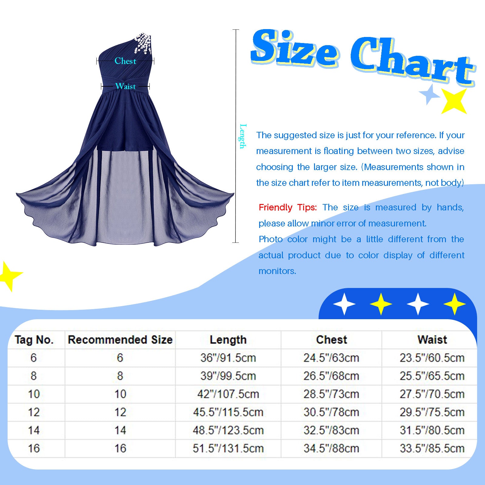 6-16Y Kids Girls Elegant Shiny Beaded Party Dress One Shoulder Ruched Jumpsuit Skirt Princess Wedding Birthday Evening Prom Gown