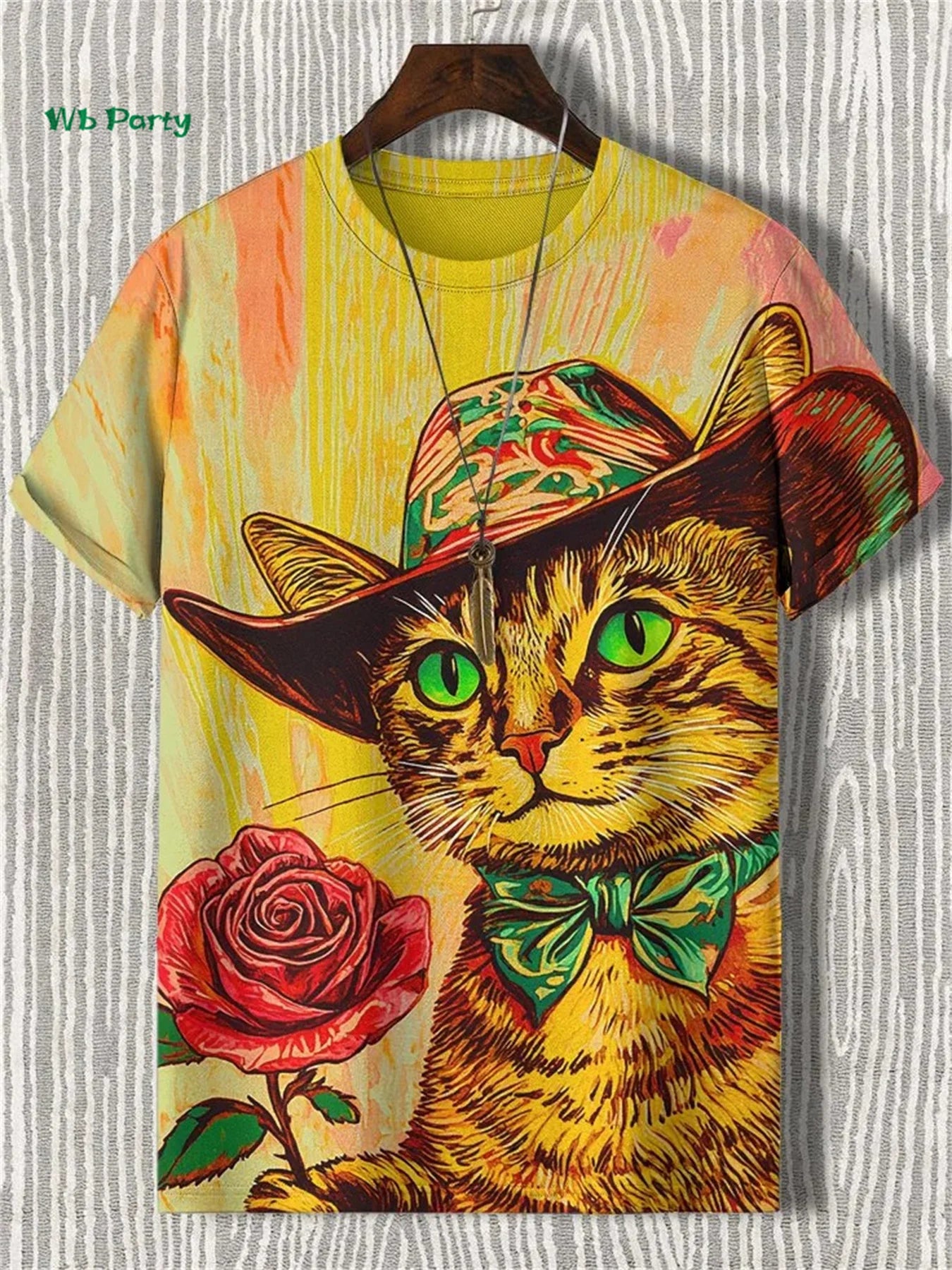 Fashion Men's T-Shirt 3D Cat Print Short Sleeve T-Shirt Art Design Funny T Shirt Summer Street Casual Oversized Men's Clothing