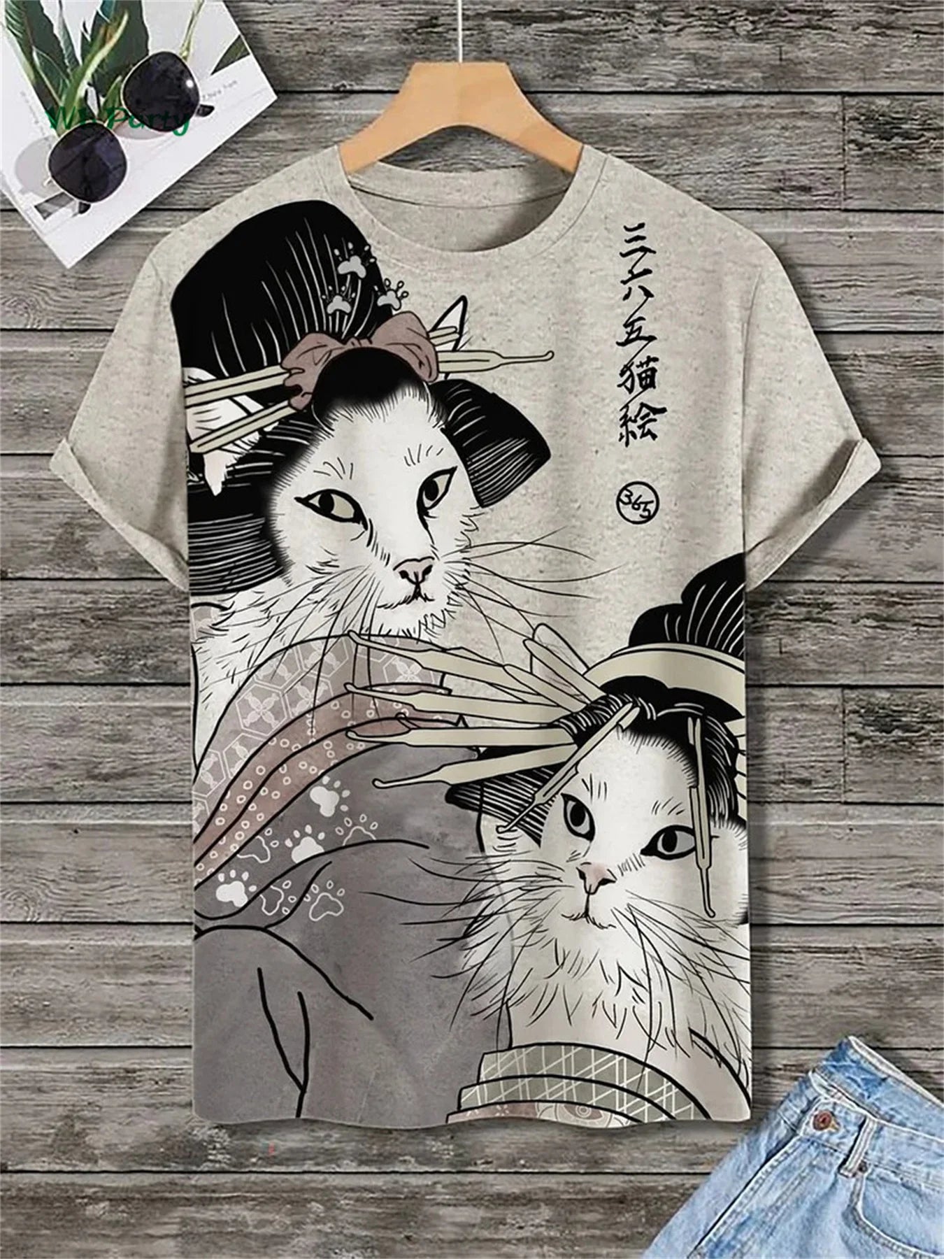 Fashion Men's T-Shirt 3D Cat Print Short Sleeve T-Shirt Art Design Funny T Shirt Summer Street Casual Oversized Men's Clothing