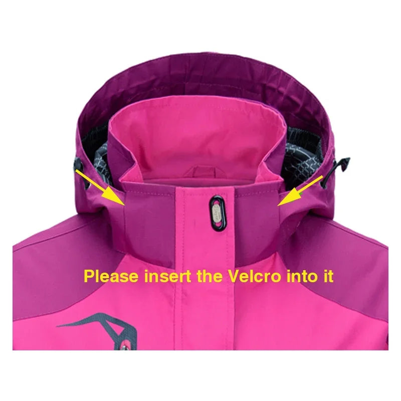 Women Autumn Trekking Jacket Outdoor Hiking Rain Coat Windbreaker Waterproof Hooded Camping Cycling Climbing Warm