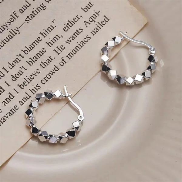 925 Sterling Silver Hot Sale hoop Earrings Simple Light Luxury Temperament Exquisite Hot Semale Sexy Jewelry Gift