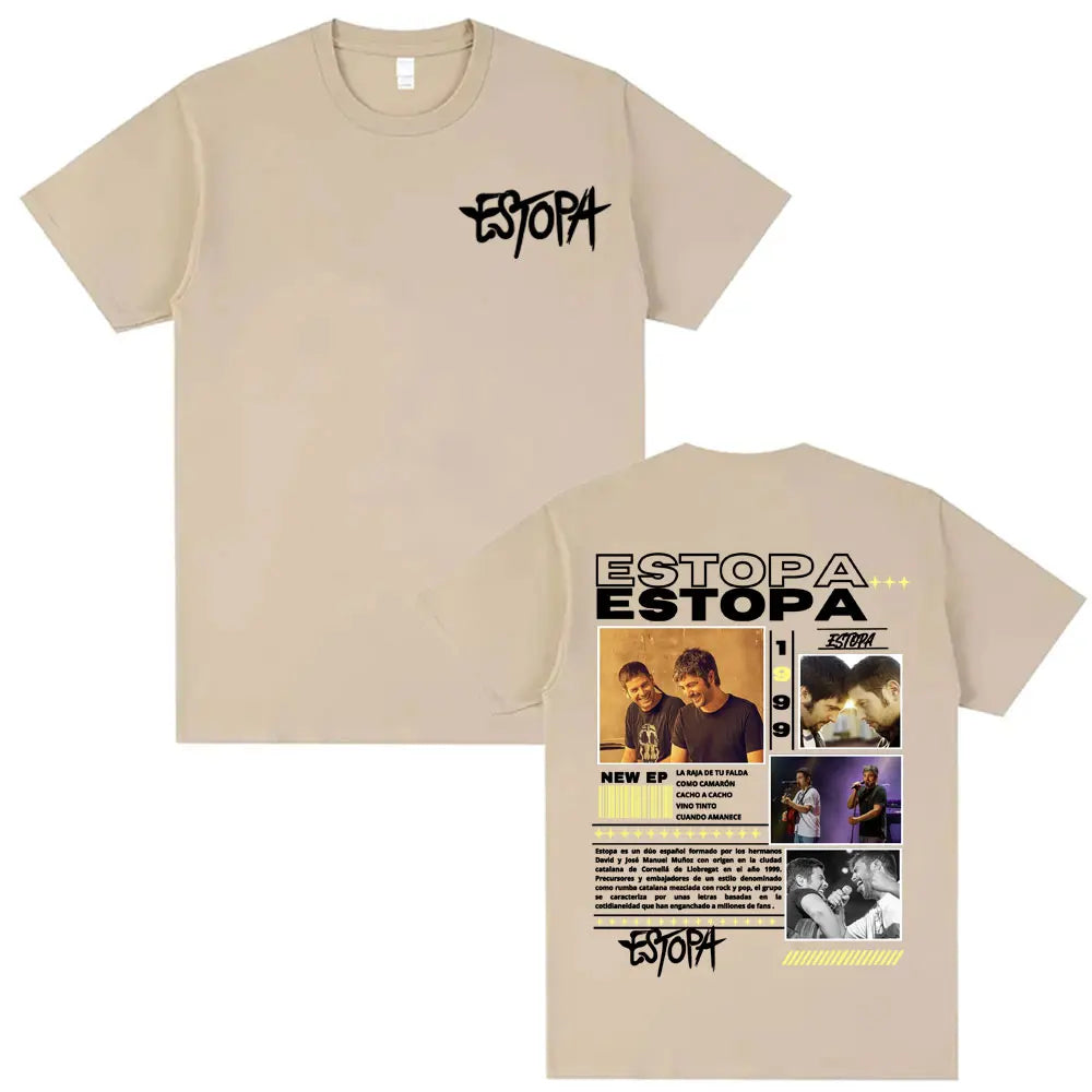 Rapper Estopa 1999 Tour Concert Cover T-shirt Men Women Casual O-Neck High Quality T Shirts Hip Hop Oversized T Shirt Streetwear