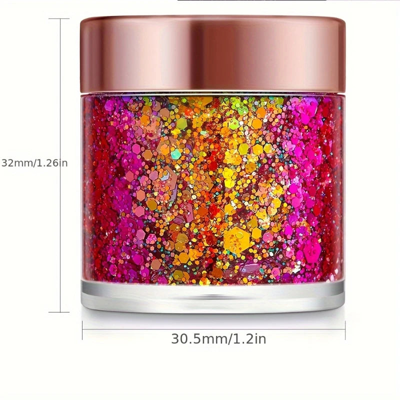 Sequins Body Glitter Gel,Make Up Long Lasting Glitter For Body Face Hair Eyeshadow,Festival Party Carnival Makeup Decorations