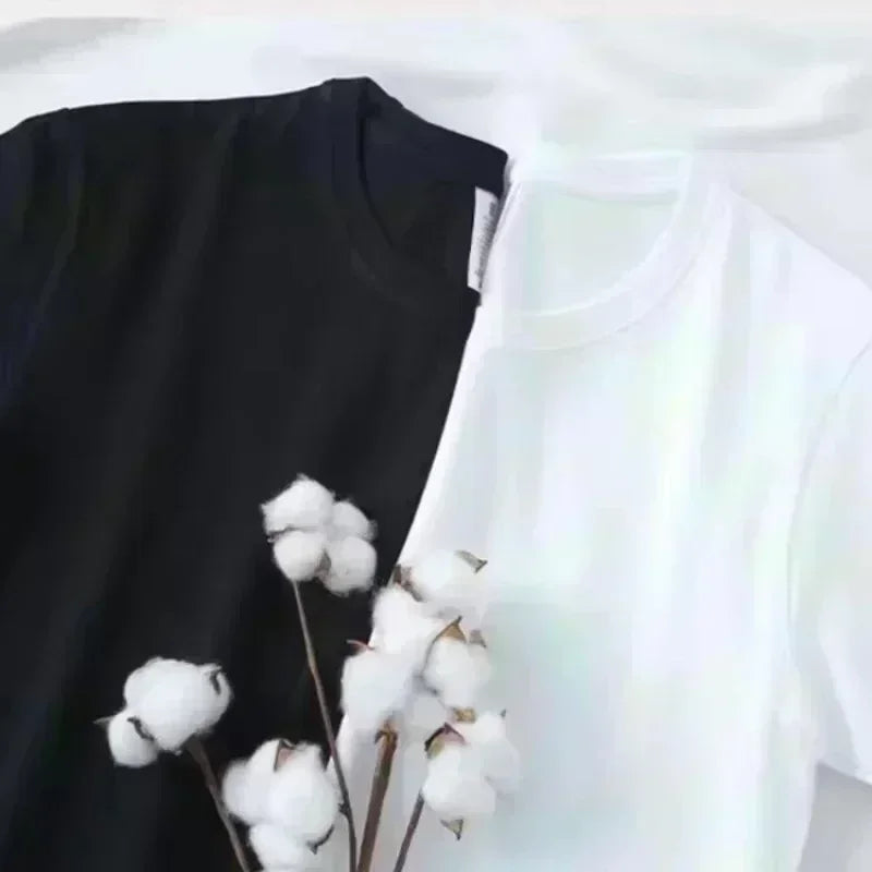 Summer Latest Luxury Brand Y2k Flat Printed Top T-shirt Pure Cotton Summer Light and Thin Large Size Men'sandwomen's Top T-shirt