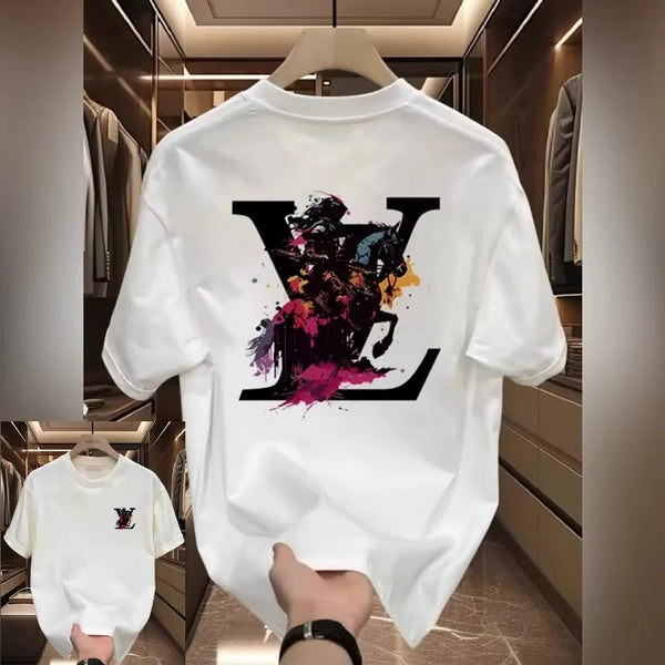 2025 Summer Latest Luxury Brand Outdoor Style Round Neck Short Sleeve Flat Print Top Casual Sports Top Men's and Women's T-shirt