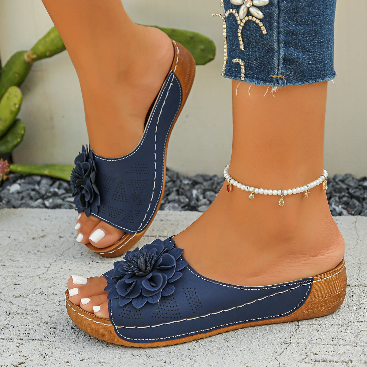 Summer Sandals Women Shoes Non-Slip Walking Shoes Slip On Shoes Woman Wedge Women's Sandals Party Slippers Woman Female Footwear