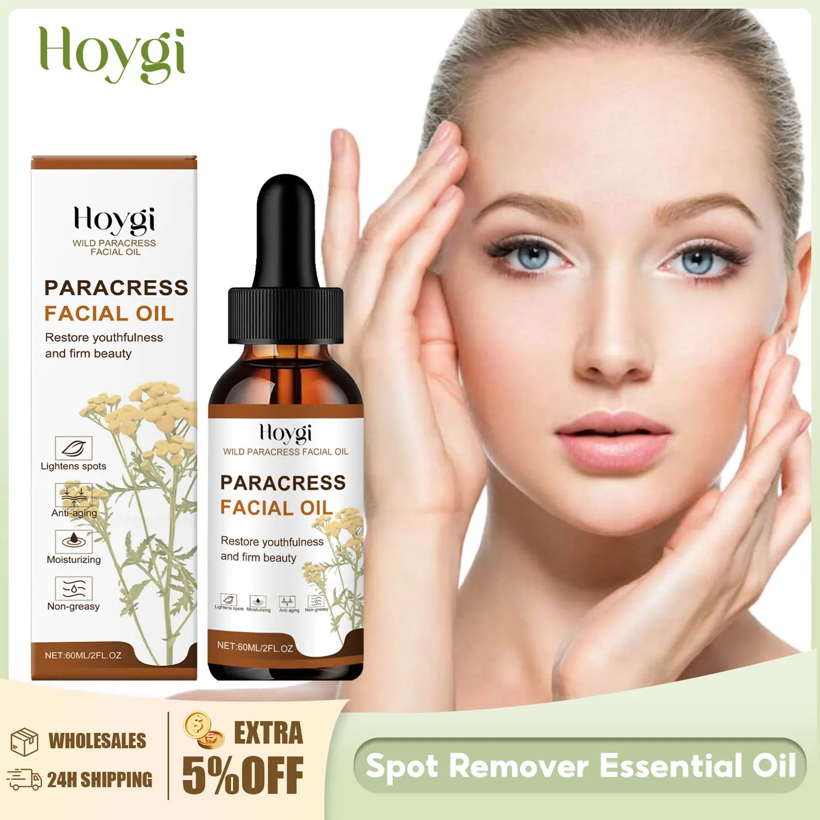 Paracress Facial Oil Repair Damaged Skin Sagging Improvement Reduce Redness Strengthen Barrier Brightening Skin Essencial Oil