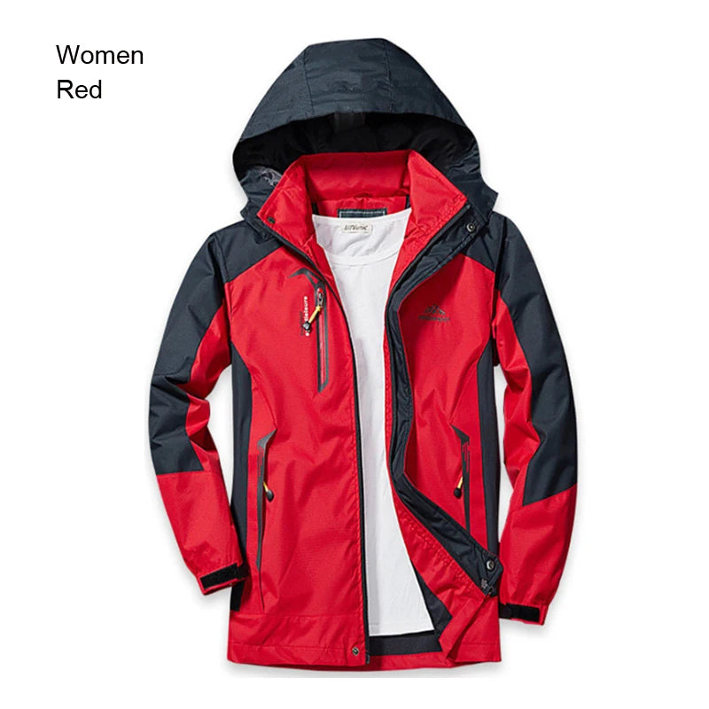Women Autumn Trekking Jacket Outdoor Hiking Rain Coat Windbreaker Waterproof Hooded Camping Cycling Climbing Warm