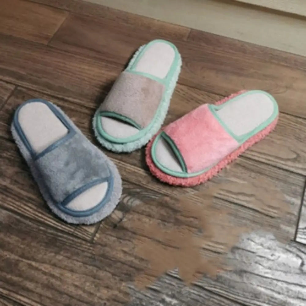 House Floor Detachable Lazy Polishing Cleaning Microfibre Mop Slipper Mopping Shoes Foot Shoes